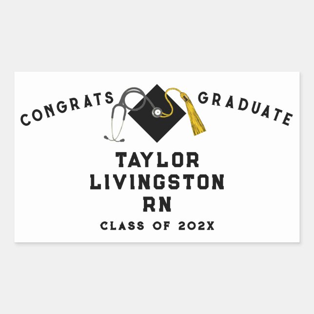 Creative Nurse Graduation Rectangular Sticker (Front)