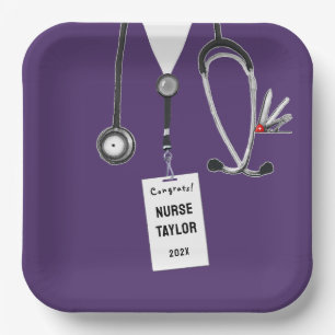 Creative Nursing School Graduation Party Paper Plate