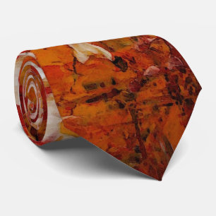 Creative Original Orange Red Abstract Art Modern Tie