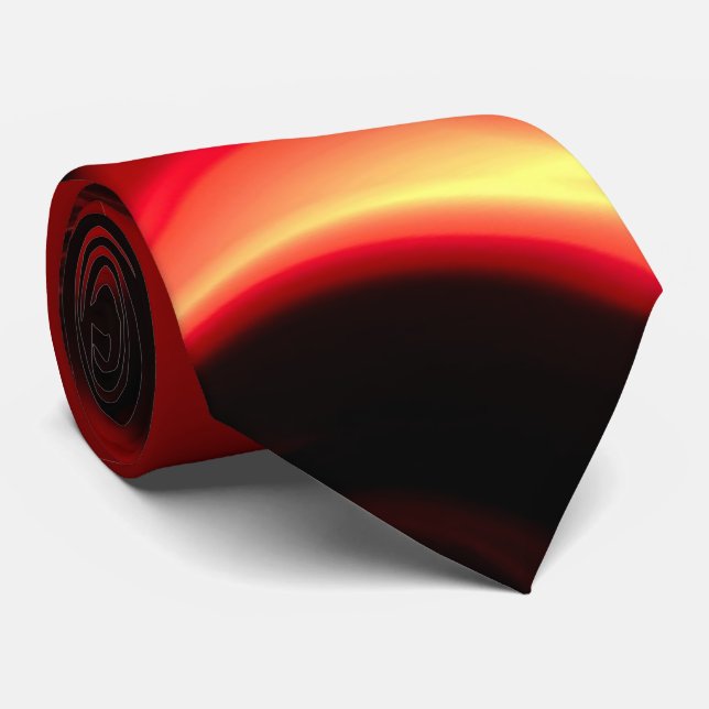 Creative Original Stylish Red Black Abstract Tie (Rolled)