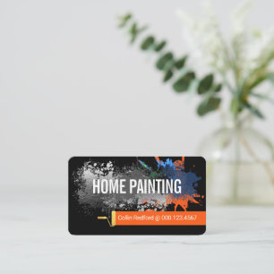 Creative Paint Splatters Home Painting Business Card