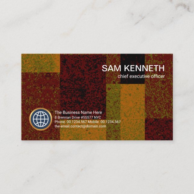 Creative Patchwork Artwork CEO Founder Business Card (Front)
