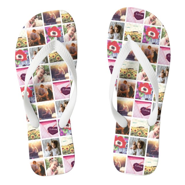 Creative  Personalised image mosaic Thongs (Footbed)