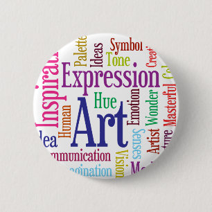 Creative Person's Art and Inspiration Word Cloud 6 Cm Round Badge