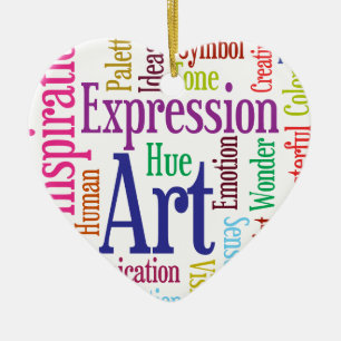 Creative Person's Art and Inspiration Word Cloud Ceramic Ornament