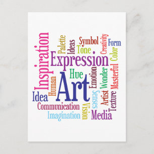 Creative Person's Art and Inspiration Word Cloud Postcard