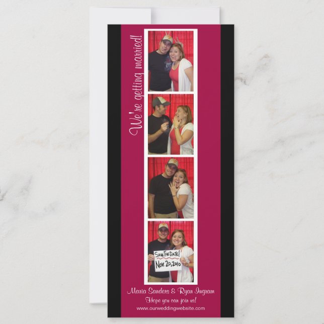 Creative Photo Booth Save the Date (Red & Black) (Front)
