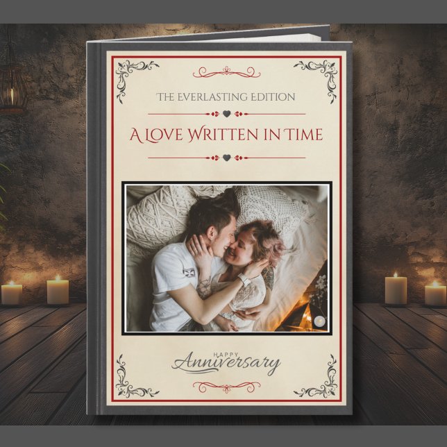 Creative Photo Storybook for Husband Anniversary Card (Celebrate your unique love story with a card that’s as timeless as a classic novel)