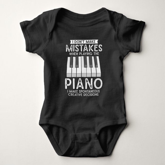 Creative Pianist Witty Piano Musician Music Lover Baby Bodysuit (Front)