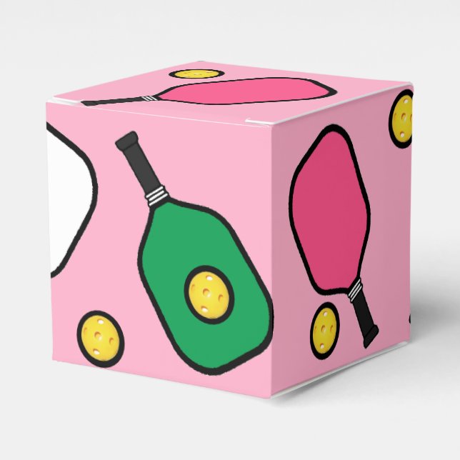 Creative Pickleball Pink Favour Box (Front Side)