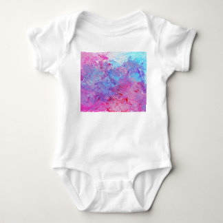 Creative pink-blue texture, paint blots. baby bodysuit