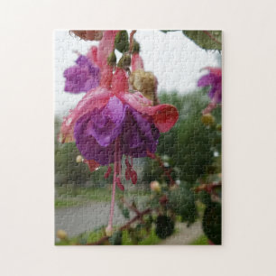 Creative pink fuchsia flower photo jigsaw puzzle