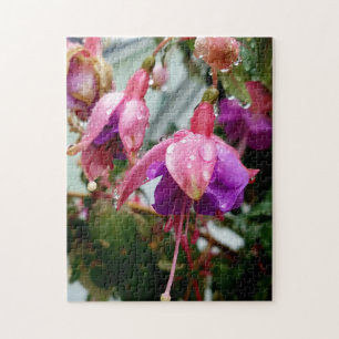 Creative pink fuchsia flower photo jigsaw puzzle