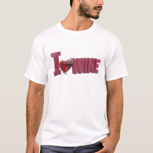 Creative Pink I LOVEW WINE Style Statement T-Shirt