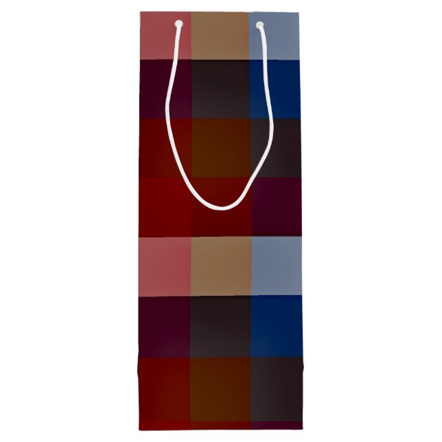 Creative Plaid Mixes Wine Gift Bag (Back)