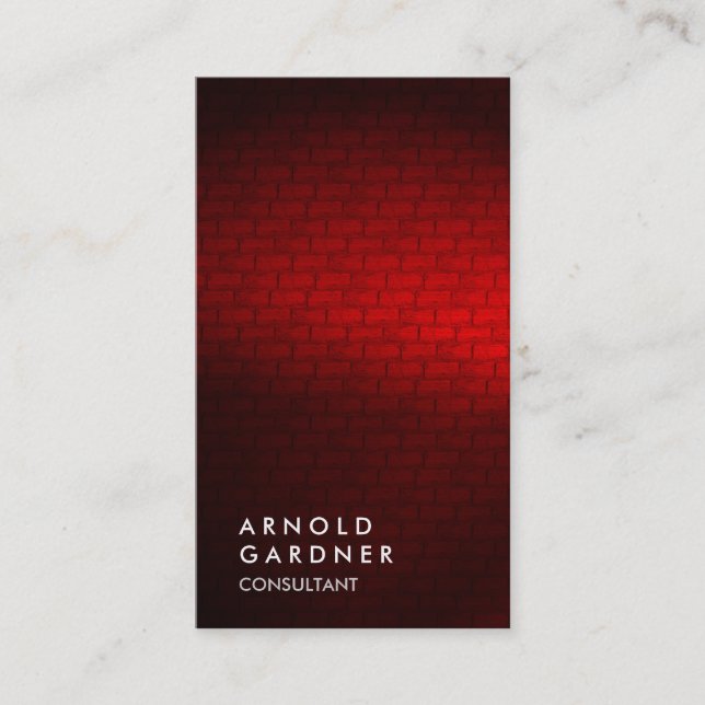 Creative Plain Red Wall Trendy Consultant Business Card (Front)