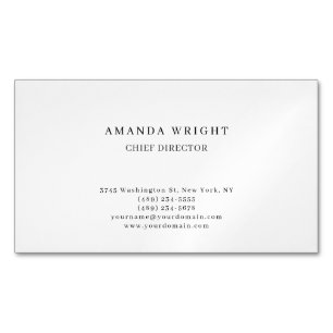 Creative Plain Simple White Attractive Stylish Magnetic Business Card