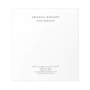 Creative Plain Simple White Attractive Stylish Notepad