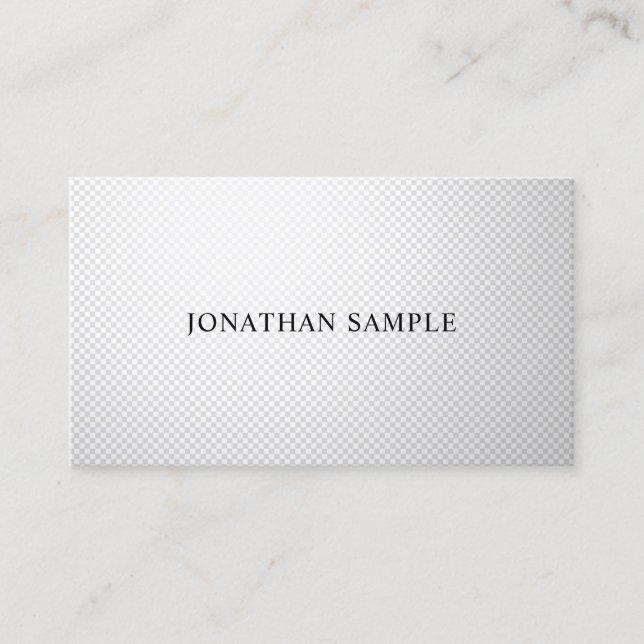 Creative Professional Design Silver Plain Trendy Business Card (Front)