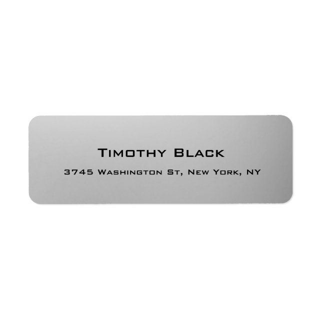 Creative Professional Digital Silver Grey Modern Return Address Label (Front)