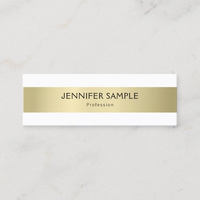 Creative Professional Simple Plain Gold Modern Mini Business Card (Front)