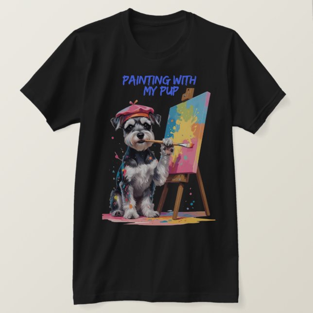 Creative Pup – The Artistic Miniature Schnauzer T-Shirt (Design Front)