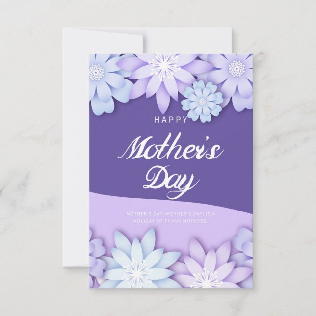 Creative Purple Origami Flower Mother's Day Card (Front)