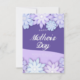 Creative Purple Origami Flower Mother's Day Card