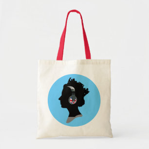 CREATIVE QUEEN ELIZABETH WITH HEADPHONES TOTE BAG