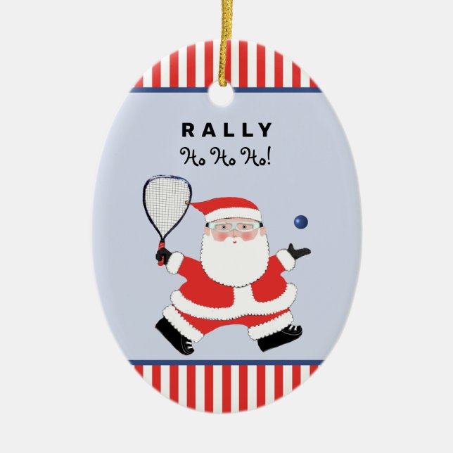 Creative Racquetball Christmas Collectable Ceramic Ornament (Front)