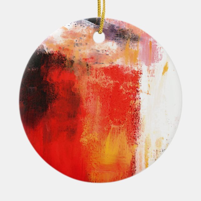 Creative Red Abstract Ceramic Ornament (Front)