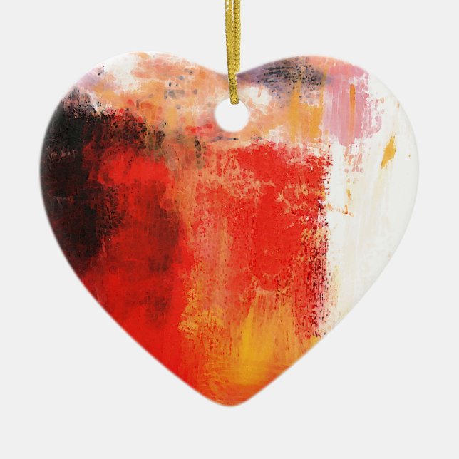 Creative Red Abstract Ceramic Tree Decoration (Front)