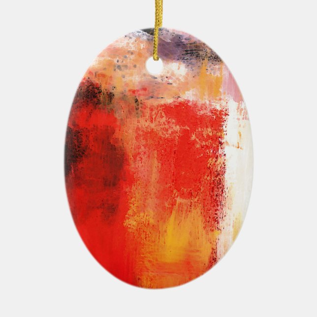 Creative Red Abstract Ceramic Tree Decoration (Front)