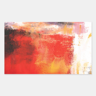 Creative Red Abstract Rectangular Sticker