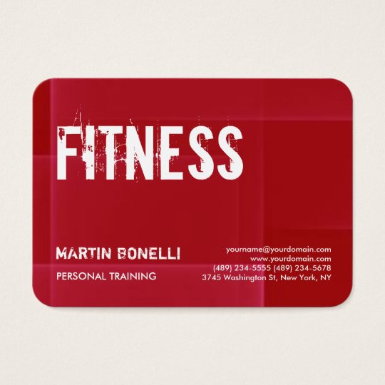 Creative Red Dynamic Personal Trainer Sport Trendy Business Card