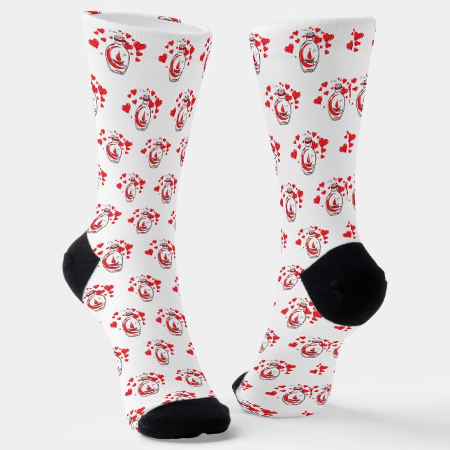 Creative red hearts design  socks (Angled)