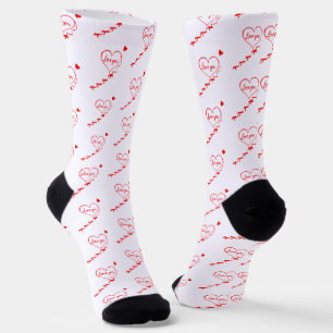 Creative red hearts design  socks