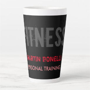 Creative Retro Black Grey Dynamic Personal Trainer Latte Mug