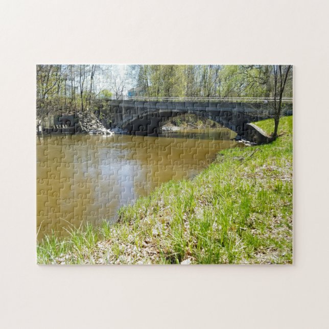 Creative river bridge green photo jigsaw puzzle (Horizontal)