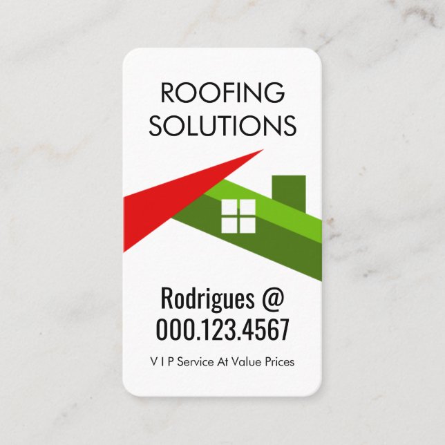 Creative Rooftop Building Roofer Business Card (Front)