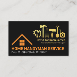 Creative Rooftop Gold Handyman Tools #ZazzleMade Business Card