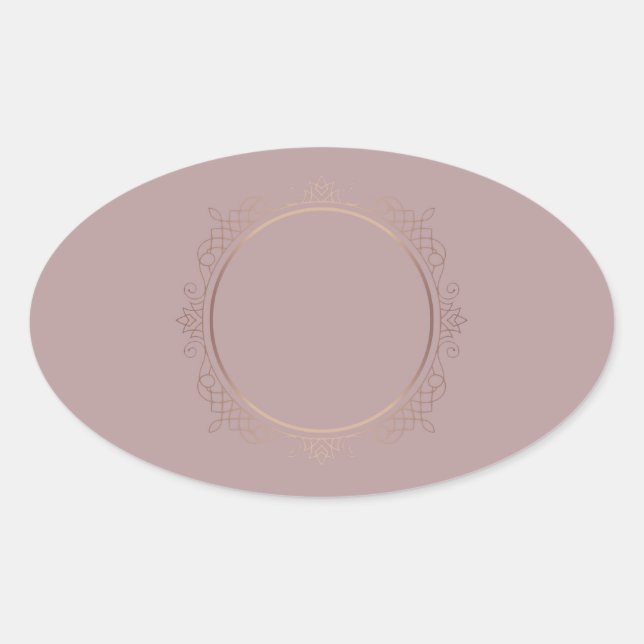 Creative Rose Gold Blank Template Add Your Text Oval Sticker (Front)