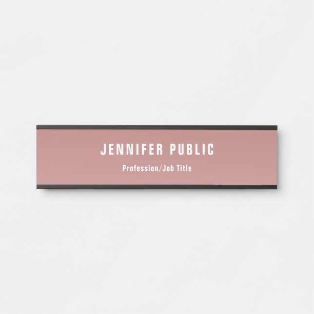Creative Rose Gold Modern Template Elegant Door Sign (Front)