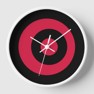 Creative Round Black Crimson Wall Clock