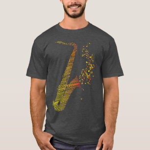 Creative Saxophone Art Orange Mix T-Shirt