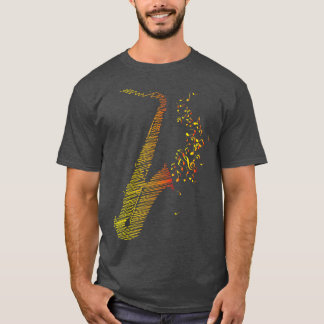 Creative Saxophone Art Orange Mix T-Shirt