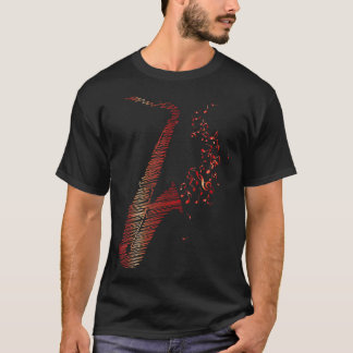 Creative Saxophone Art Red Mix T-Shirt