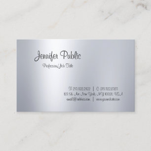 Creative Script Glamour Silver Look Minimalistic Business Card