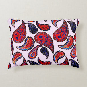 Creative seamless pattern with hand drawn paisley decorative cushion