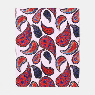 Creative seamless pattern with hand drawn paisley fleece blanket